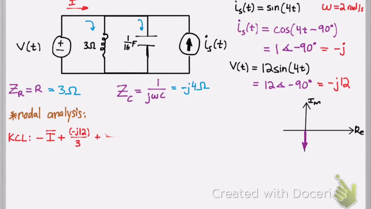 Finding Average Power using Phasors - YouTube circuit diagram current source 