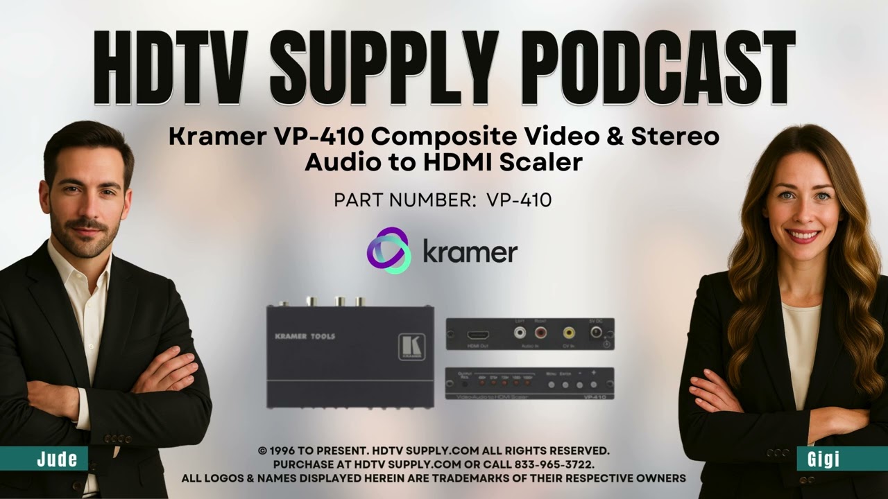Kramer VP-410 Composite Video & Stereo Audio to HDMI Scaler - YouTube