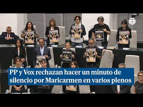 PP y Vox rechazan el minuto de silencio por Maricarmen en varios plenos