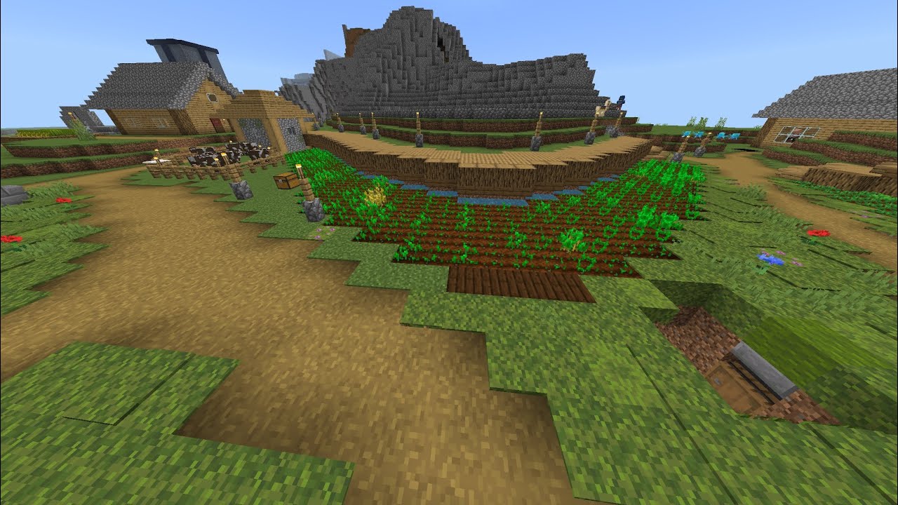Harvesting my wheat farm in my survival world | Minecraft - YouTube