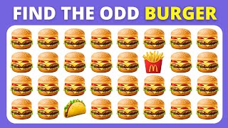 Find the ODD One Out - Junk Food Edition 🍔🍕🍟 Easy, Medium, Hard Levels