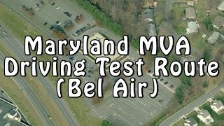 Maryland MVA Driving Test Route (Bel Air)