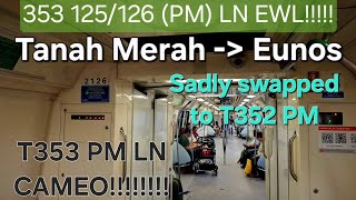 [SMRT] (T353 KHI PM LN CAMEO!) C151 Trainset 125/126 EWL from Tanah Merah - Eunos (》Tuas Link Bound)