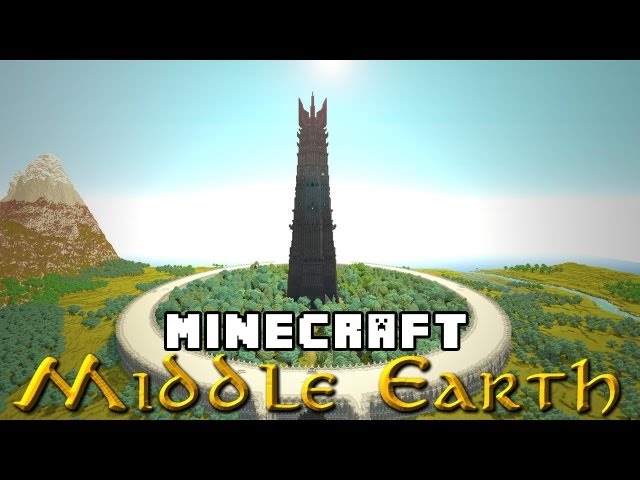 Middle-earth and minecraft crossover artwork