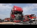 04.06.2019 - VN24 - (Teil1) LKW Fahrer klemmt im Führerhaus - Unfall auf A1