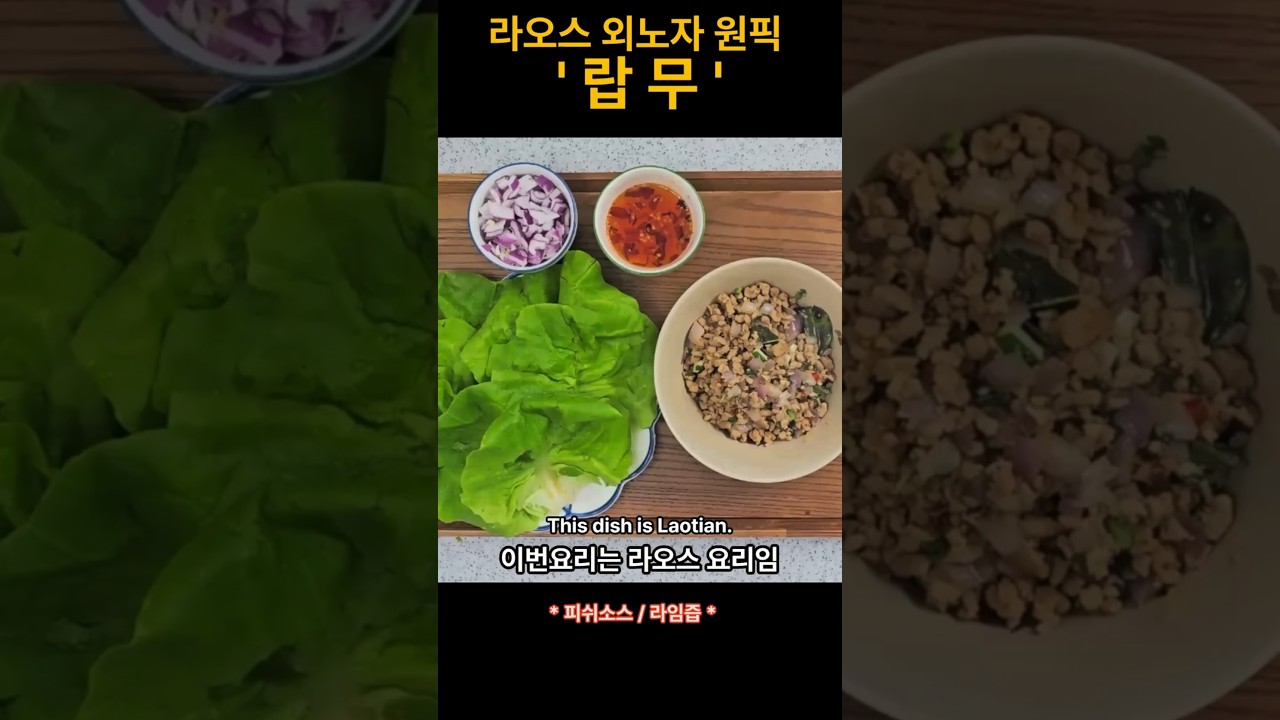 라오스 외노자 원픽 랍무 레시피 숏폼 썸네일