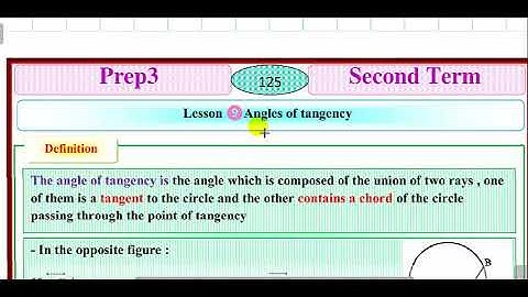 angles of tangency 2nd. term prep 3