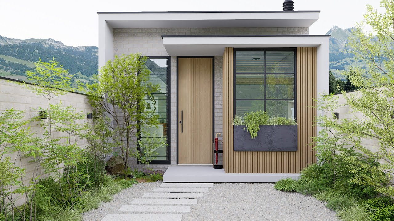 Casa Pequena e Moderna com 2 Quartos em Terreno Estreito (80m²)