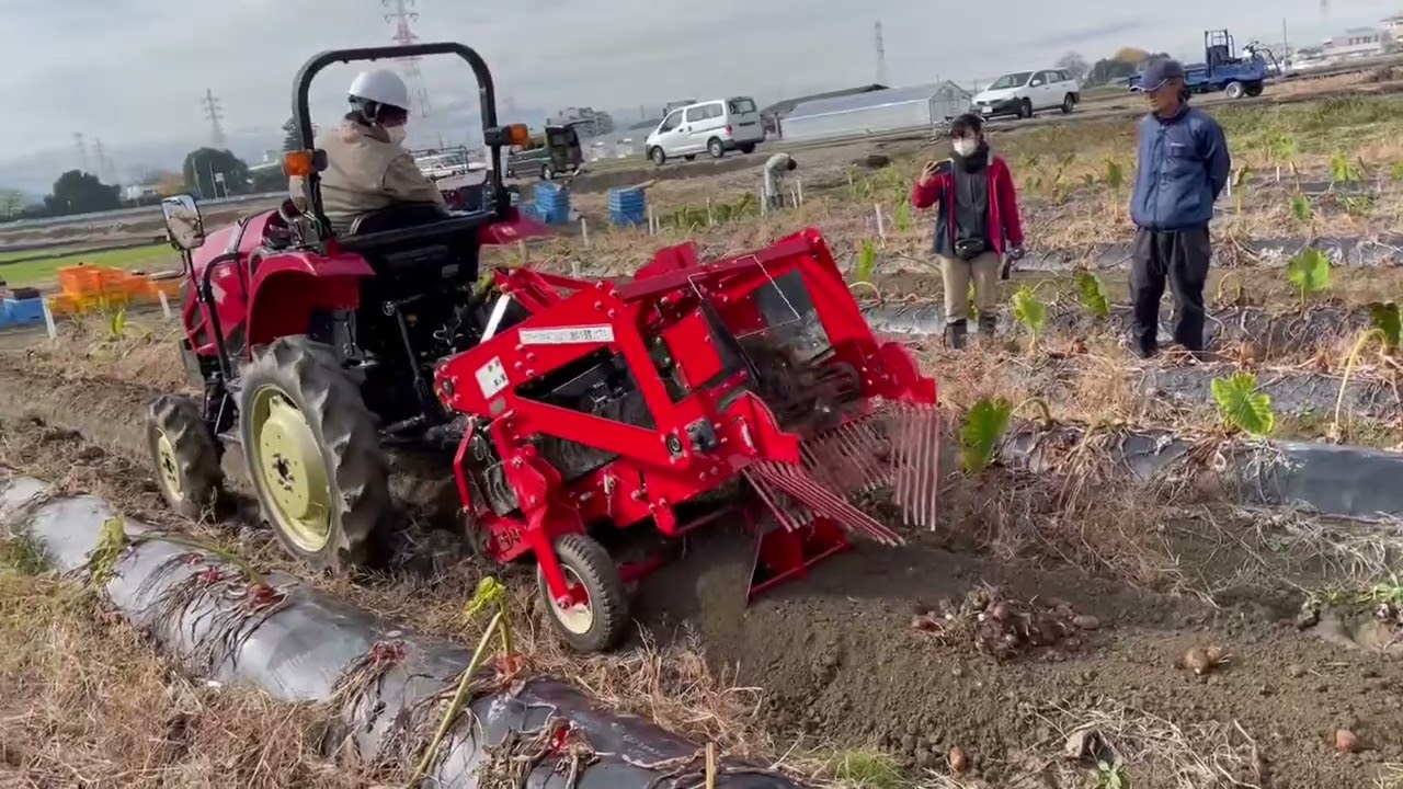 サトイモ収穫機 - YouTube