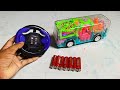 Unboxing rc school bus, rc helicopter,concept lighting bus, robot car rc car review test 😳
