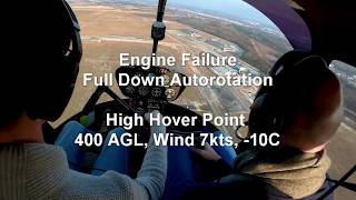 High hover point engine failure [] Full Down Autorotation [] HV curve