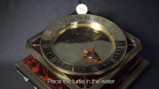 Gübelin, Very Fine and Rare Gilt Silver Floating Turtle Mystery Clock, circa 1925