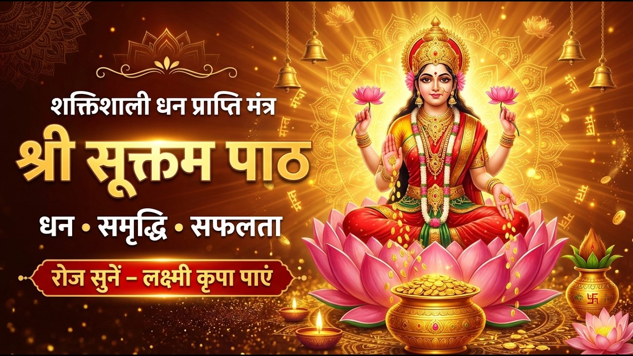 धन प्राप्ति मंत्र - Full Sri Suktam With Lyrics 🙏 | Lakshmi Mantra For Wealth | श्री सूक्तम पाठ