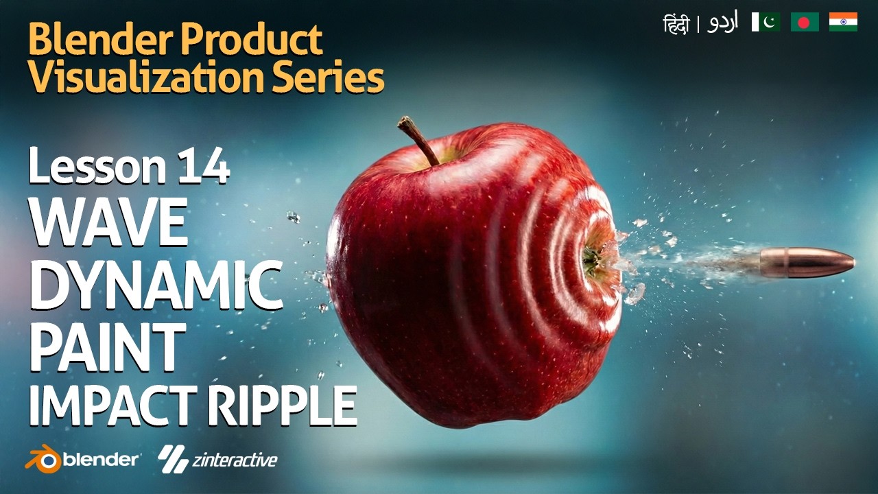 Lesson 14: Wave Dynamic Paint in Blender (Projectile Hit Ripple on an ...