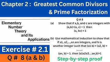 Number Theory | Ex 2.1 Q8 | Proof: If (a,b)=1 & (a,c), then (a,bc)=1 & (b) by Mathematical induction