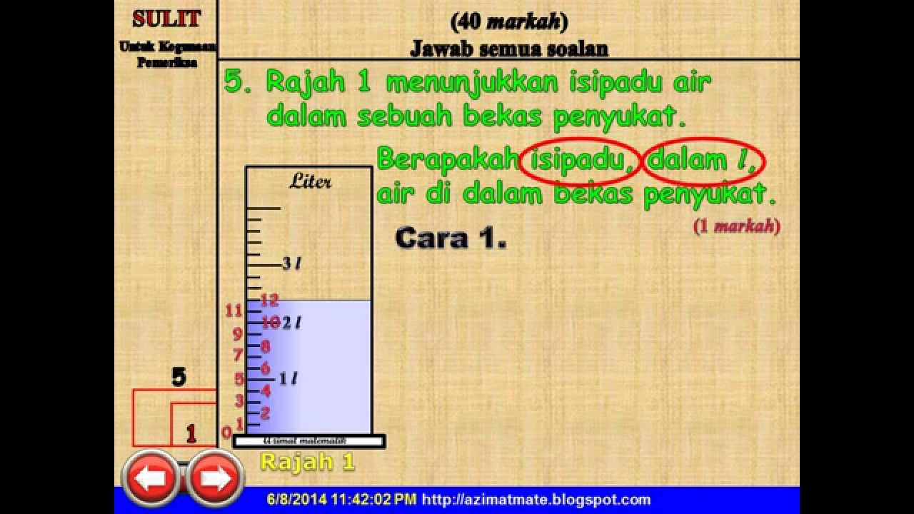 Soalan Isipadu Cecair Tahun 4 - Selangor a