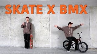 SKATEBOARDER LEARNS BMX TRICK!