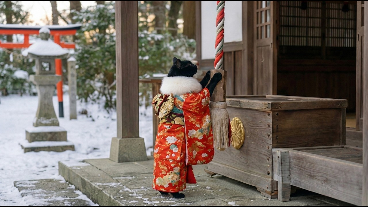 黒猫ララの初詣🎍✨