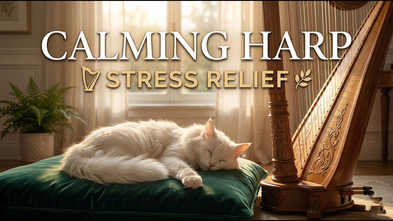 Calming Harp Music for Cats 🌿 Deep Relaxation & Stress Relief 🐾 Ultimate Feline Comfort 💤