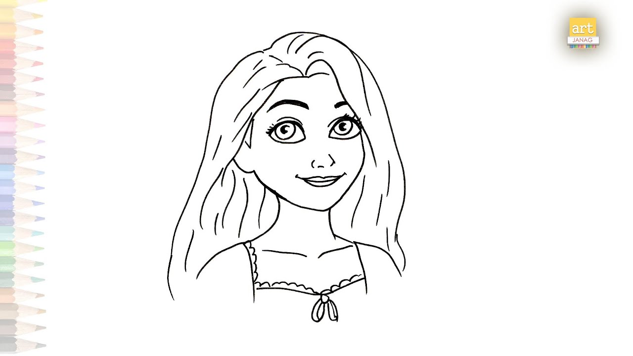 Rapunzel drawings video Fairy tale easy drawings How to draw