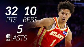 Jalen Johnson 32 pts 10 rebs 5 asts vs Sixers 25/26 season