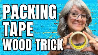 Distressed Wood WITHOUT Sanding! Packing Tape Trick