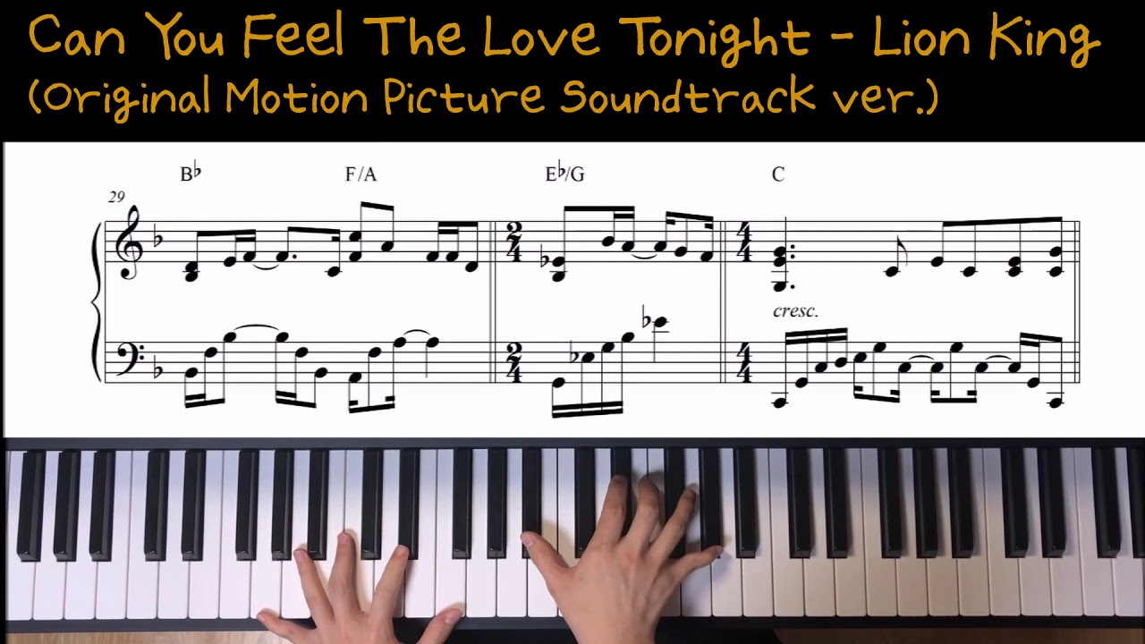 Lion King (라이온킹) - Can you feel the love tonight / Piano Cover (피아노 커버 ...
