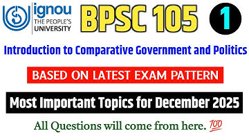 BPSC 105 Important Questions December 2025 in English | IGNOU BPSC 105 Question Paper 2025 Exam