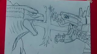 How to draw Godzilla vs Mechagodzilla | Atomic Blast💥 | Godzilla x Kong the New Empire
