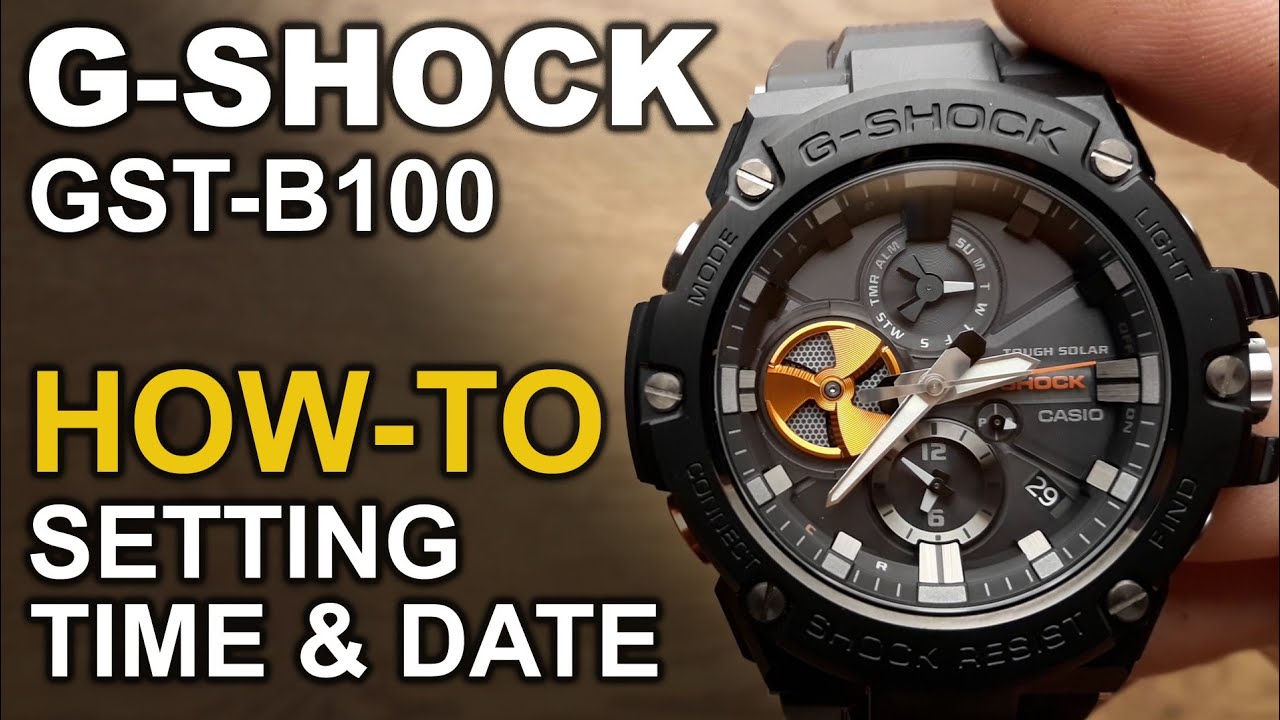 Gshock GST-B100 - Setting Time and Date tutorial