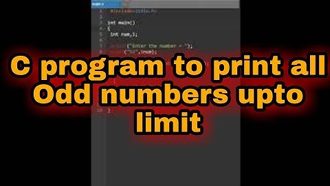 Write a c program to print the odd number upto maximum limit ||#shorts #code#coding#coder#reels#game