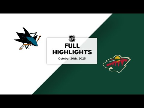 NHL Highlights | Sharks vs. Wild | October 26, 2025