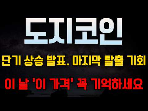 [도지코인 전망] 이번 반등 일정 굉장히 중요합니다. 순식간에 빠질 수 있습니다