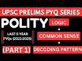 UPSC PRELIMS PYQ Series: POLITY ( PART 1) Last 5 years UPSC PRELIMS Pyq