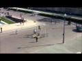 Epic man jumps over barrier on rollerskates in paris 1080p1372