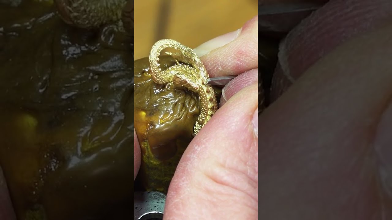 the 18k gold sculpture of the fierce dragon 