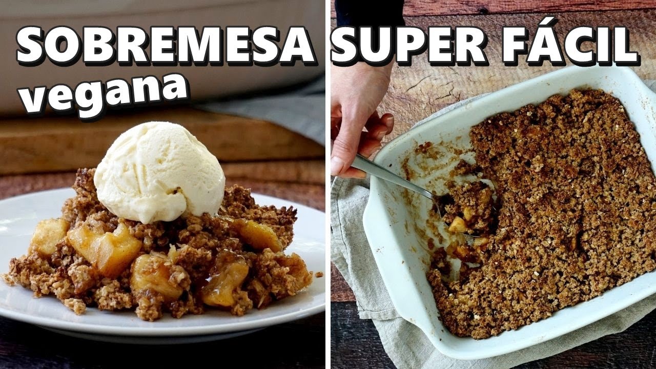 Crumble de maçã barato e simples // sobremesa vegana deliciosa