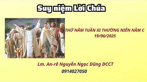 Suy niệm Lời Chúa thứ năm tuần XI thường niên năm C 19/06/2025 | Lm. AN-rê Nguyễn Ngọc Dũng DCCT