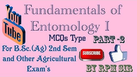 Fundamentals of Entomology I || Objective type || For B.Sc.(Ag) 2nd and Other Agricultural Exam
