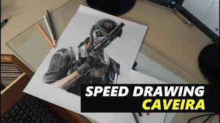 SPEED DRAWING - Desenhando CAVEIRA | Rainbow Six Siege