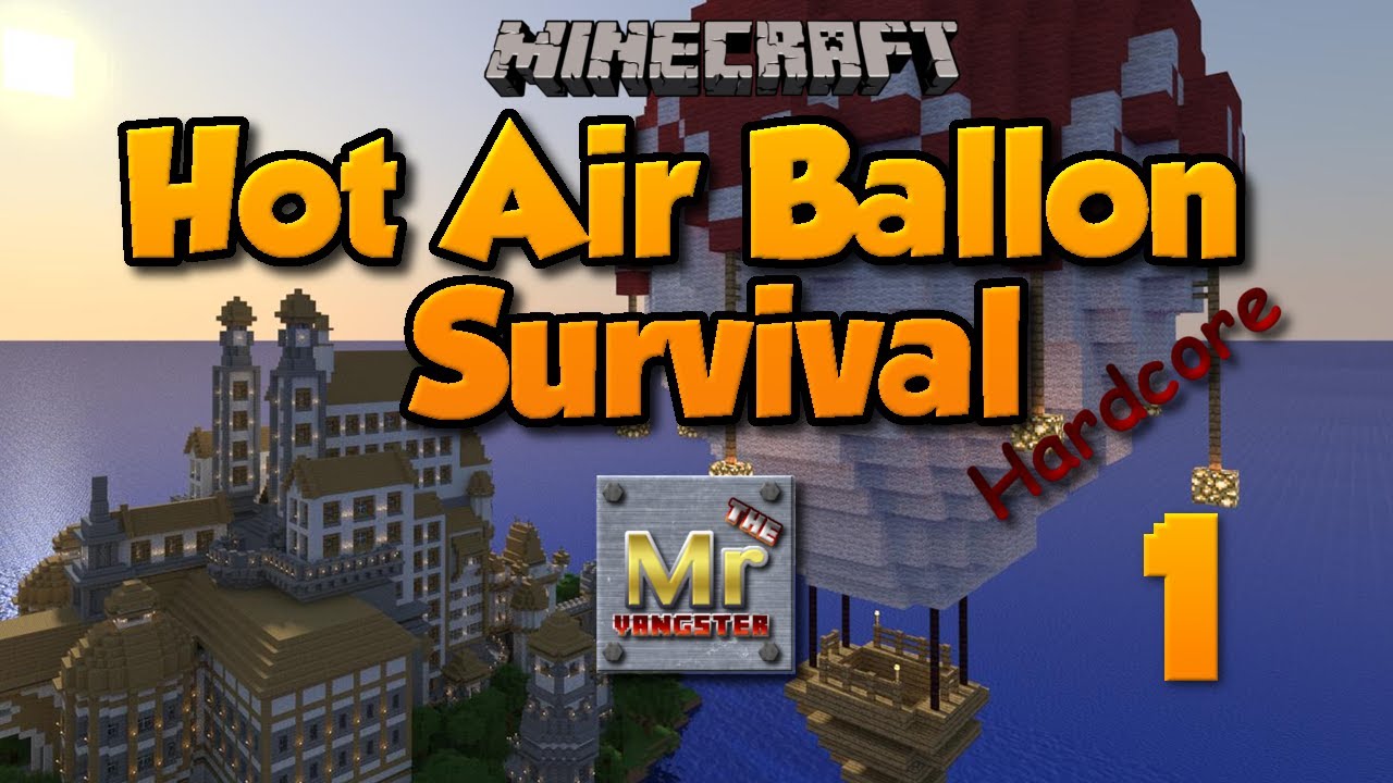 Minecraft- Hot Air Balloon Survival Hardcore w/ MrTheYangster episode 1 DIAMONDS ALREADY?