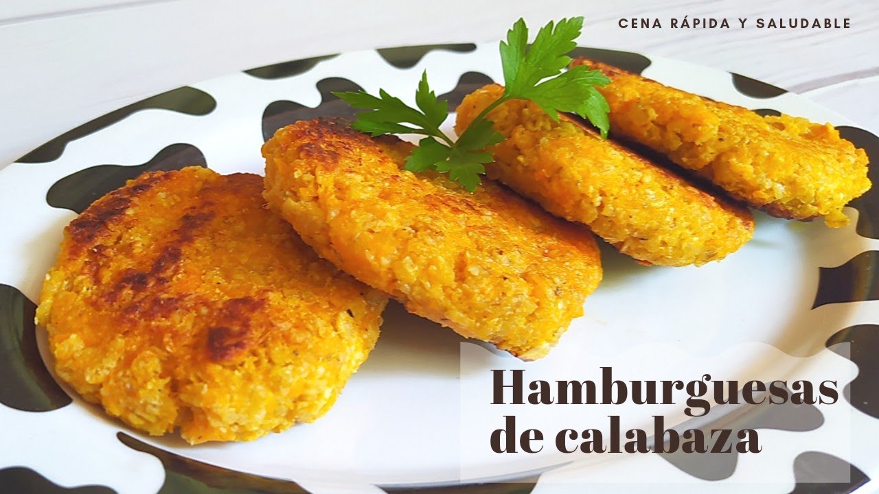 HAMBURGUESAS de CALABAZA, cena rápida y saludable 🎃 #calabaza  #hamburguesas