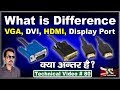 What is Difference Between VGA, DVI, HDMI and Display Port in Hindi # 80
