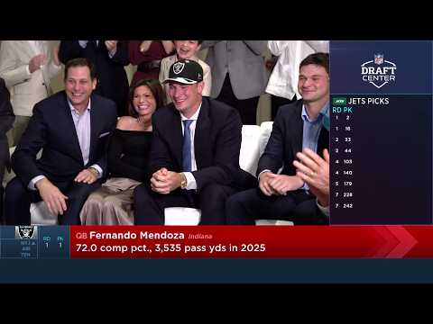 The Las Vegas Raiders Select Fernando Mendoza with the 1st Overall Pick in the 2026 NFL Draft