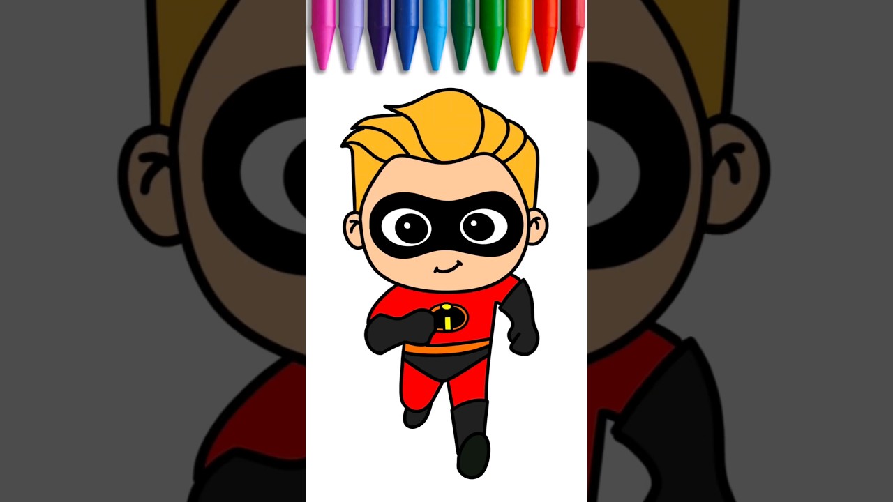 The Incredibles Dash Drawing 🟡🔴How To Draw DASH From The