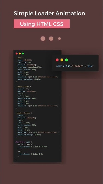 Simple Loader animation using HTML and CSS - YouTube