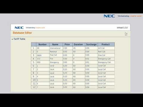 NEC InHotel Overview ระบบบริหารจัดการโรงแรมสำหรับตู้สาขา NEC รุ่น SL2100 และ SV9100