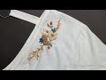 How to hand embroidery on clothes. Easy beautiful neck design