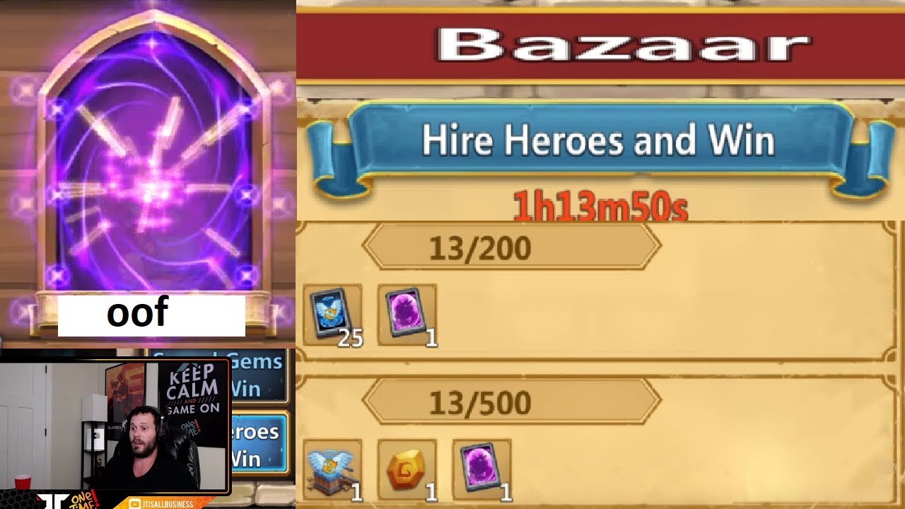 Rolling 40000 Gems Hire Heroes & WIn Terrible Events Castle Clash YouTube