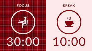 30/10 Pomodoro Timer with Brown Noise 🎧 2-Hour Study with Me for Deep Focus & ADHD ✨